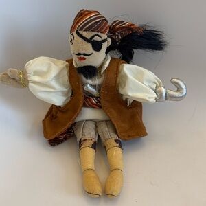 Folkmanis Pirate The Old Buccaneer Patch on Eye Hand Puppet Plush 12 in